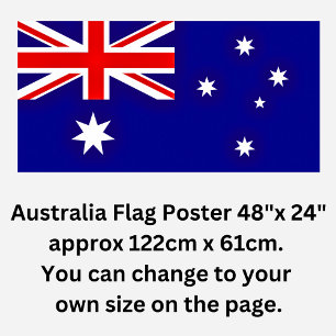 Australian Flagga 48" x 24" (byt till din egen sto Poster
