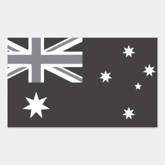 Australian Flagga Black and White Rektangulärt Klistermärke