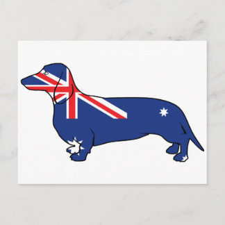 Australian Flagga Dachshund Vykort