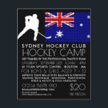 Australian Flagga, Hockey Player, Camp Advertising Flygblad<br><div class="desc">Australian Flagga,  Hockey Player,  Camp Advertising Flyers by the Affärskort Store.</div>