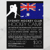 Australian Flagga, Hockey Player, Camp Advertising