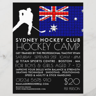 Australian Flagga, Hockey Player, Camp Advertising Reklamblad