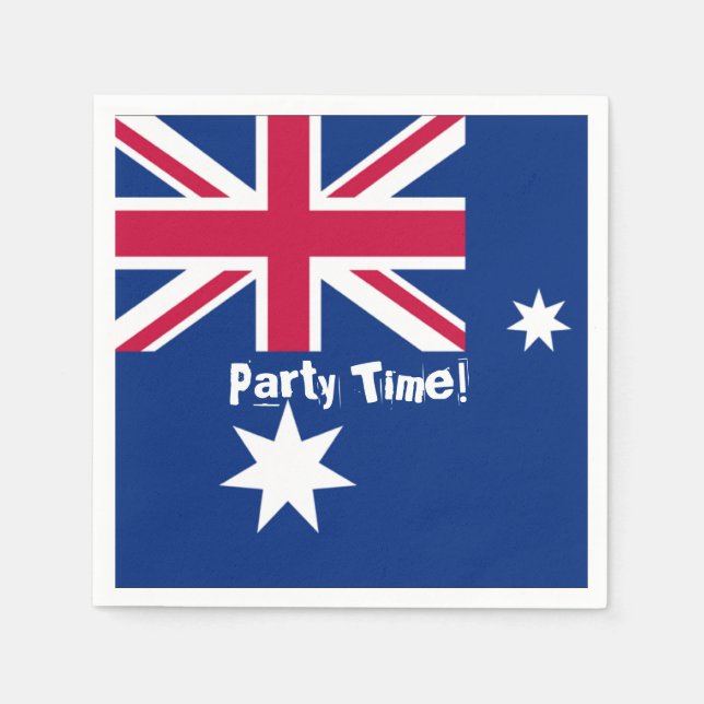 Australian Flagga Party Time Pappersservett (Framsidan)