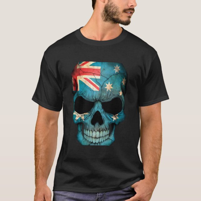 Australian Flagga Skull Active T-Shirt (Framsida)