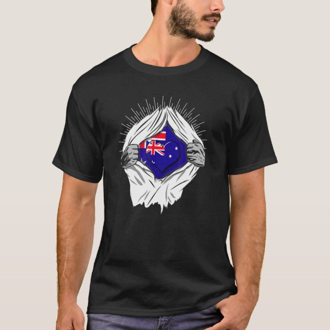 Australian Flaggor Home (Australien) T Shirt (Framsida)