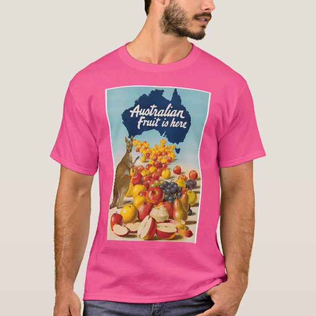 Australian Fruit Retro Vintage affisch T Shirt (Framsida)