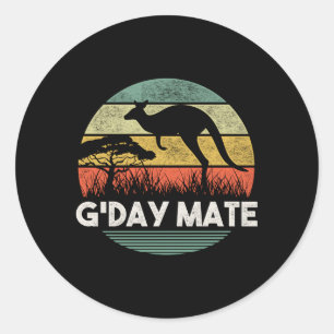 Australian G'Day Mate Kangaroo Australian Runt Klistermärke
