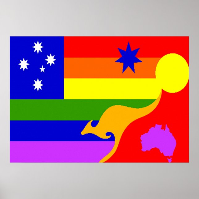 Australian GLBT Pride Flagga Poster (Framsidan)