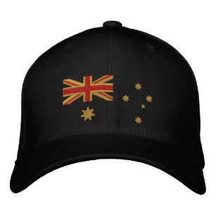 Australian Goldie Flagga Embroidery Broderad Keps