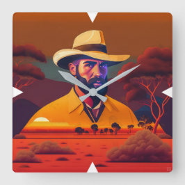 Australian Grazier Wall Clock Fyrkantig Klocka