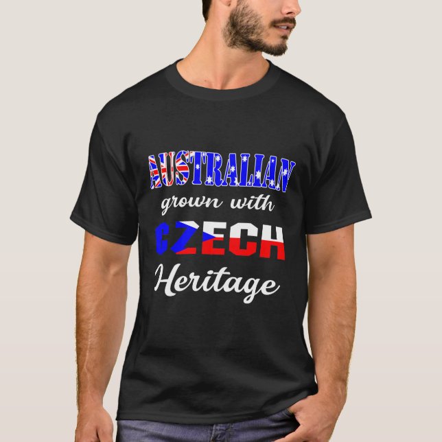 Australian Grown with Czech Heritage T Shirt (Framsida)