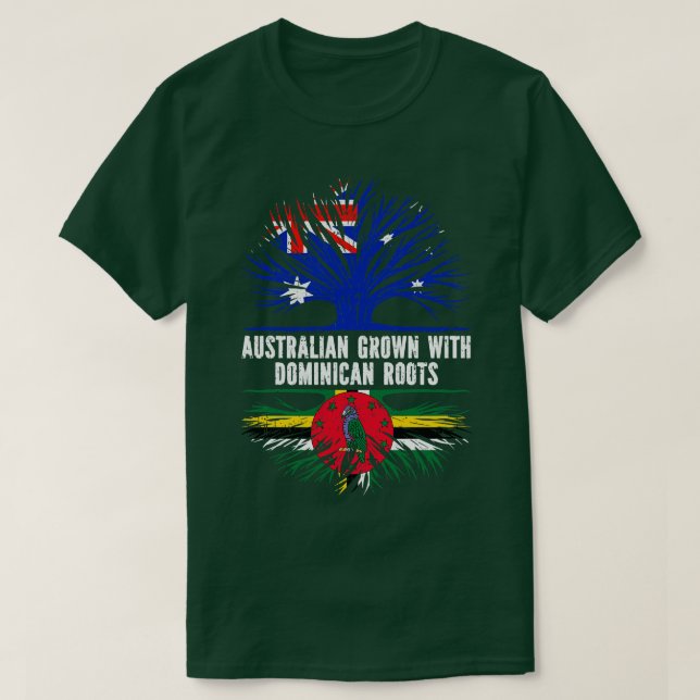 Australian Grown with Dominican Roots Australia Fl T Shirt (Design framsida)