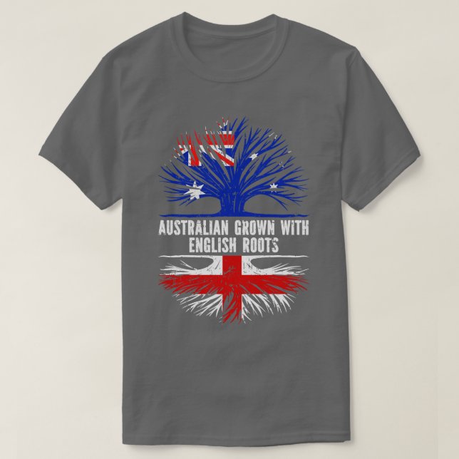 Australian Grown with English Roots Australia Flag T Shirt (Design framsida)