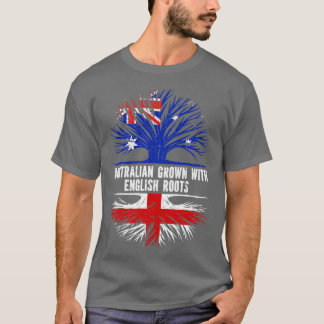 Australian Grown with English Roots Australia Flag T Shirt