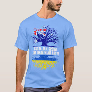 Australian Grown with Ukrainska Roots Flagga T Shirt