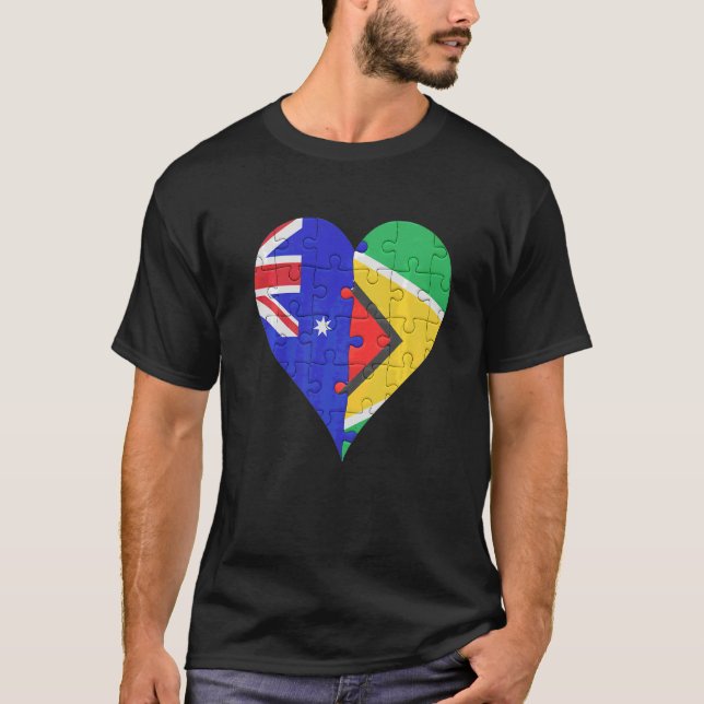 Australian Guyanese Flagga Heart T Shirt (Framsida)