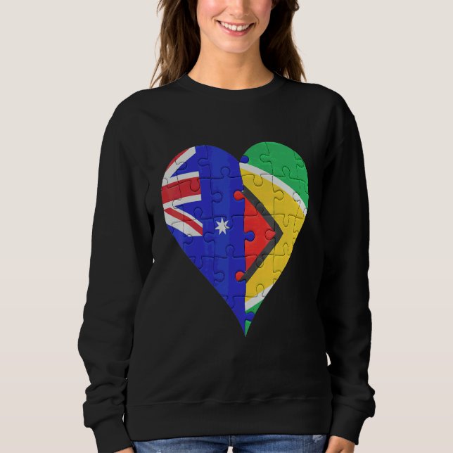 Australian Guyanese Flagga Heart T Shirt (Framsida)