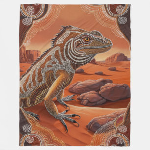 Australian Iguana Lizard Wildlife Scene Fleecefilt
