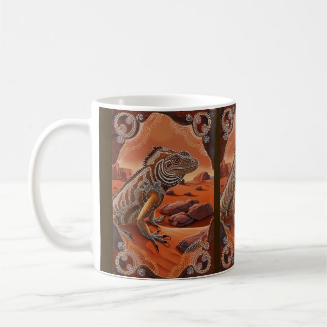 Australian Iguana Lizard Wildlife Scene Kaffemugg (Vänster)