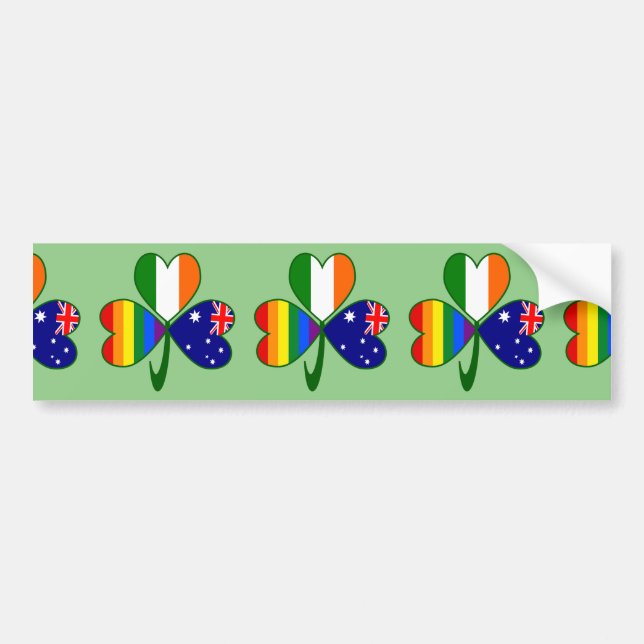 Australian Irish Gay pride Shamrock Bildekal (Framsidan)