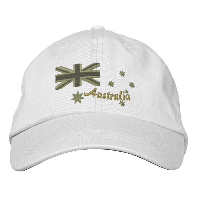 Australian Kaki Flagga Embroidery Broderad Keps (Framsida)