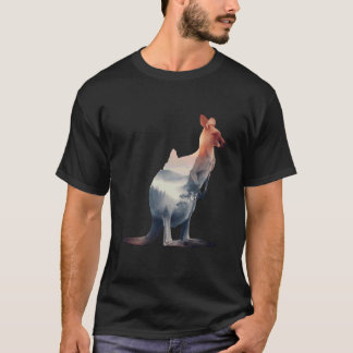 Australian Kangaroo Animal Art Portrait Wallaby Lo T Shirt