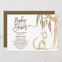 Australian Kangaroo & Joey Neutralt Baby Shower