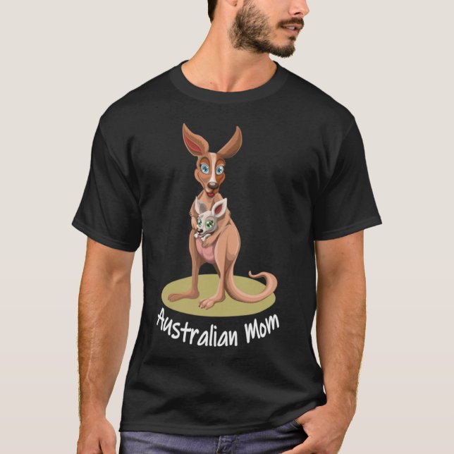 Australian Kangaroo Mamma Australian Kangaroo T Shirt (Framsida)