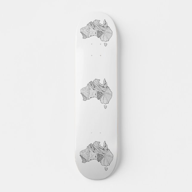 Australian Karta Art Skateboard Bräda 20 Cm (Framsida)