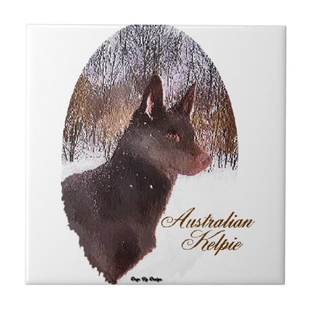 Australian Kelpe Art Kakelplatta (Framsidan)