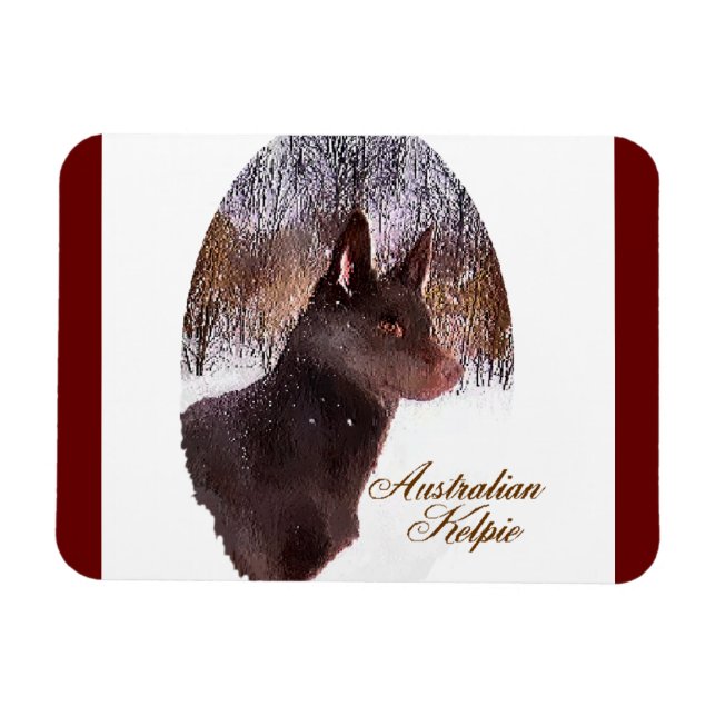 Australian Kelpe Art Magnet (Horisontell)