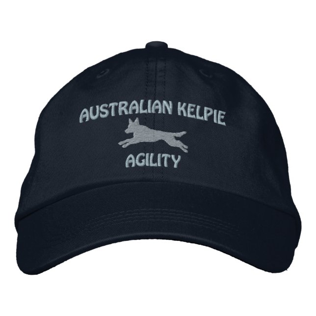 Australian Kelpie Agilia Embroized Hat (blå) Broderad Keps (Framsida)