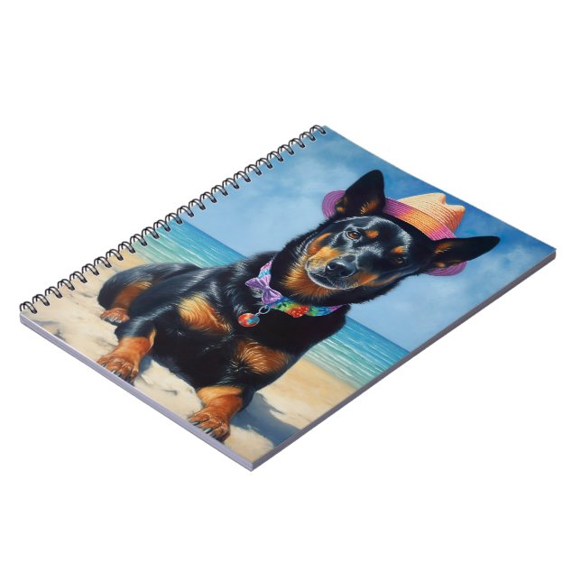 Australian Kelpie Beach,hundälskare sommargåva Anteckningsbok (Vänstra Sidan)
