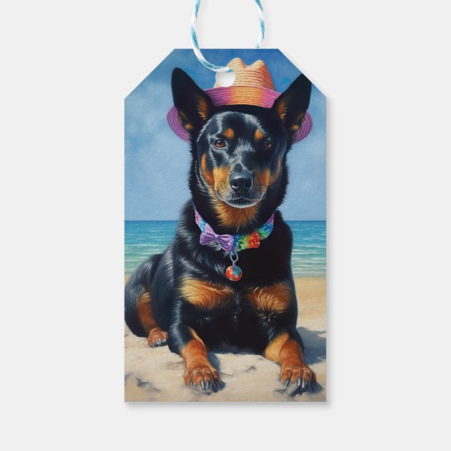 Australian Kelpie Beach,hundälskare sommargåva Presentetikett (Baksidan)