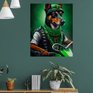 Australian Kelpie cykel St. Patrick's Day Poster