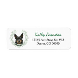 Australian Kelpie Dog Eucalyptus Leaf Wreath Returadress Etikett