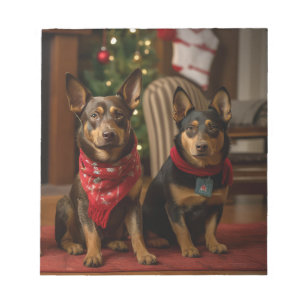 Australian Kelpie efter fireplace jul Anteckningsblock