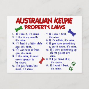 AUSTRALIAN KELPIE Egendom LAGSTIFTNING 2 Vykort