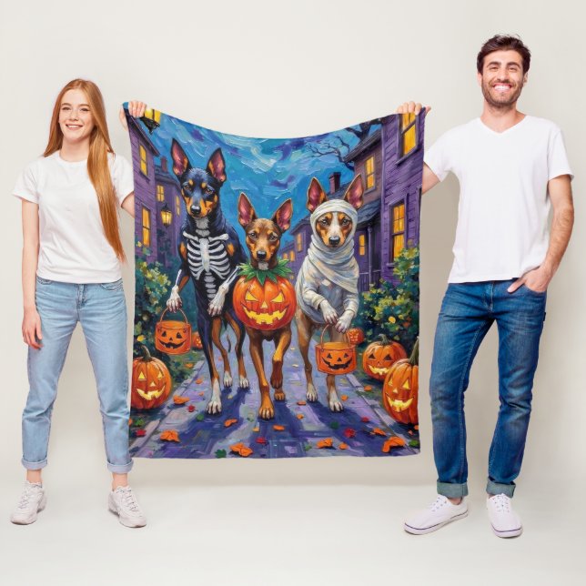 Australian Kelpie Halloween-söndag  Fleecefilt (På plats)