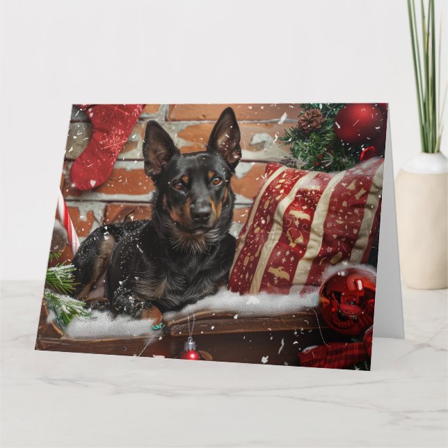 Australian Kelpie Hund jul Festive Kort (Framsida)