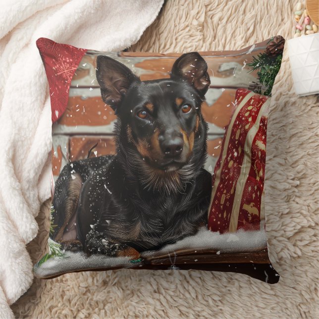 Australian Kelpie Hund jul Festive Kudde (Filt)