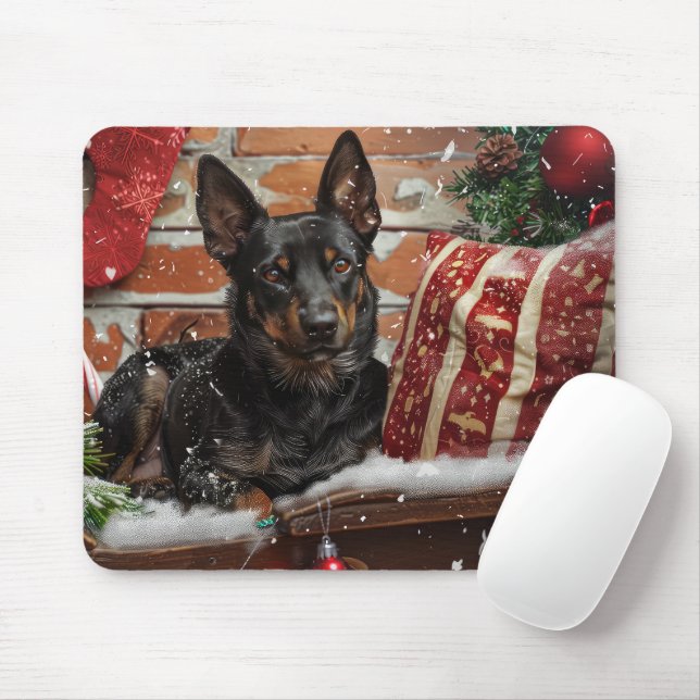 Australian Kelpie Hund jul Festive Musmatta (Med mus)