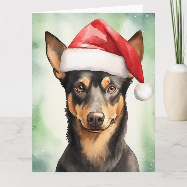Australian Kelpie Hund jultomten Tassar Kort (Framsida)