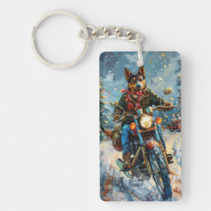 Australian Kelpie Hund Riding Motorcycle jul
