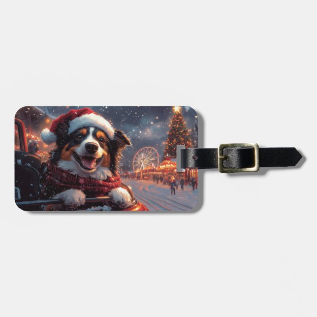 Australian Kelpie Hund Roller Underlägg jul Bagagebricka (Horisontell Framsida)