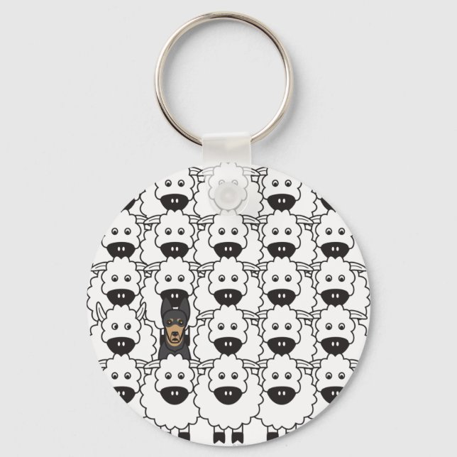 Australian Kelpie i får Nyckelring (Framsida)