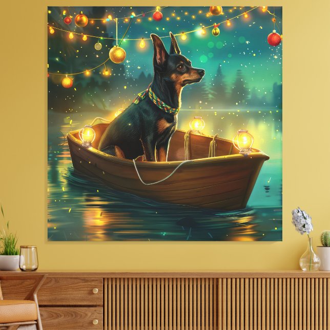 Australian Kelpie jul Festive Voyage Canvastryck (Insitu (Vardagsrum))