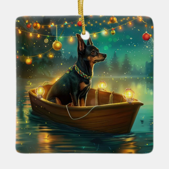 Australian Kelpie jul Festive Voyage Julgransprydnad Keramik (Framsida)