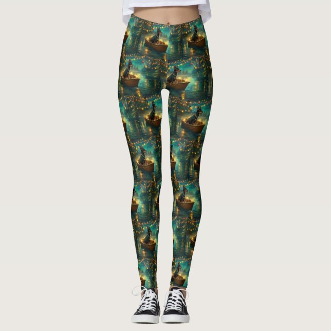 Australian Kelpie jul Festive Voyage Leggings (Framsida)