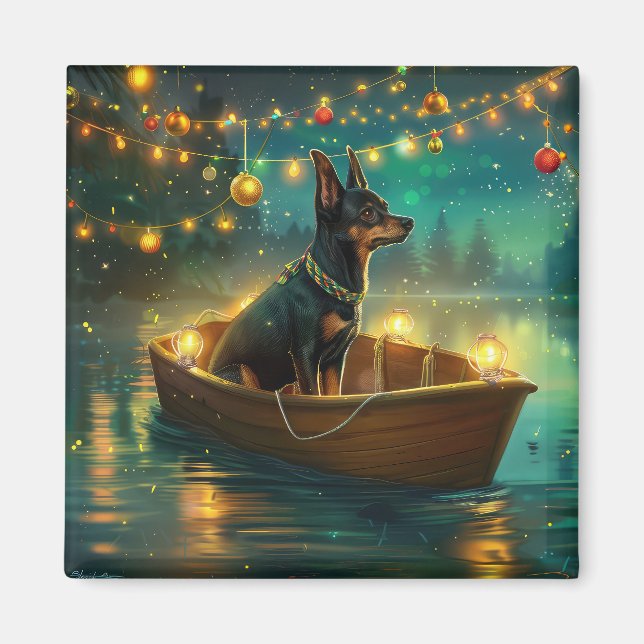 Australian Kelpie jul Festive Voyage Magnet (Framsidan)